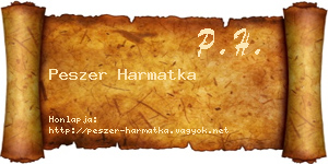 Peszer Harmatka névjegykártya